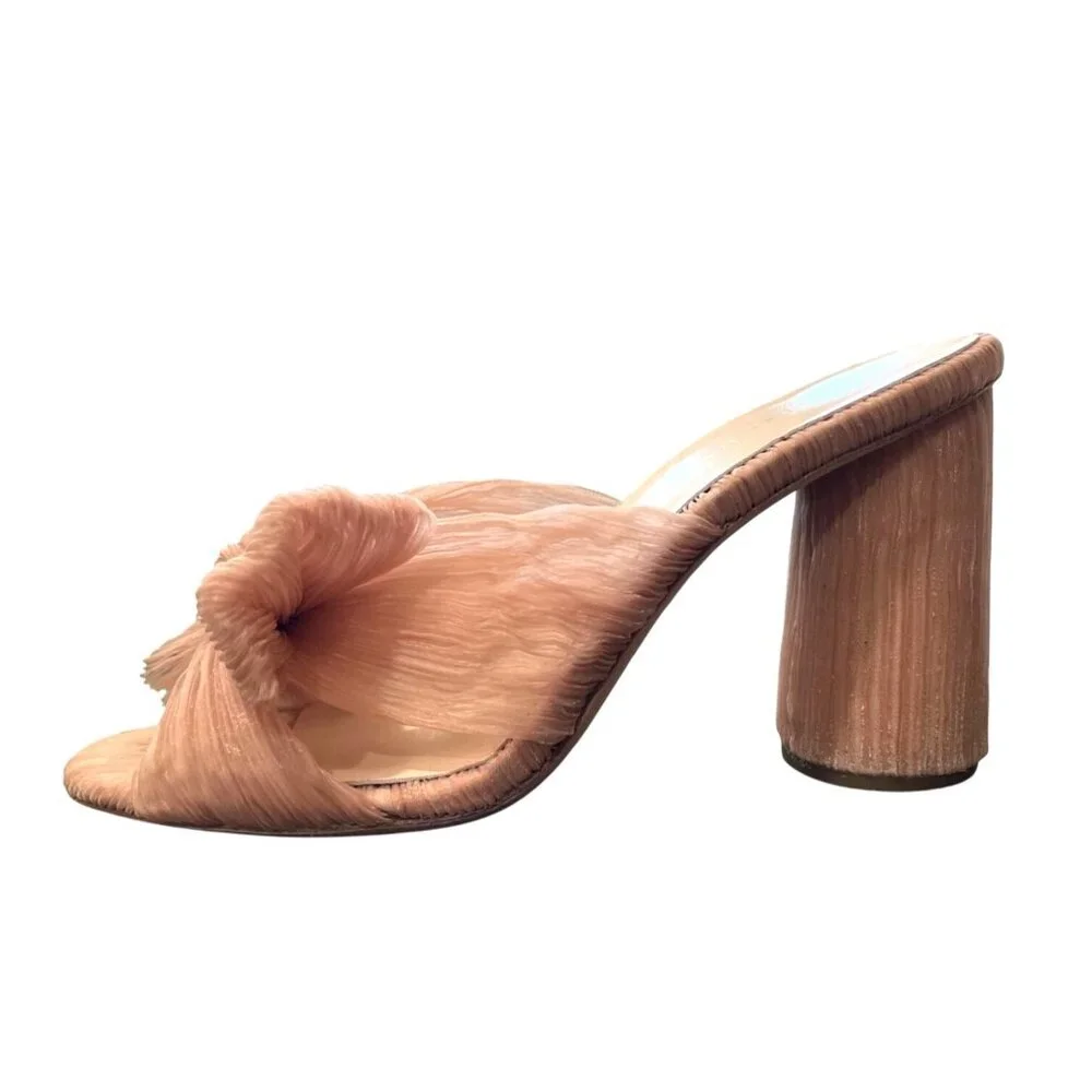 Loeffler Randall Penny Pleated Bow Heel Blush Pink Womens Size 7 - Picture 4 of 10